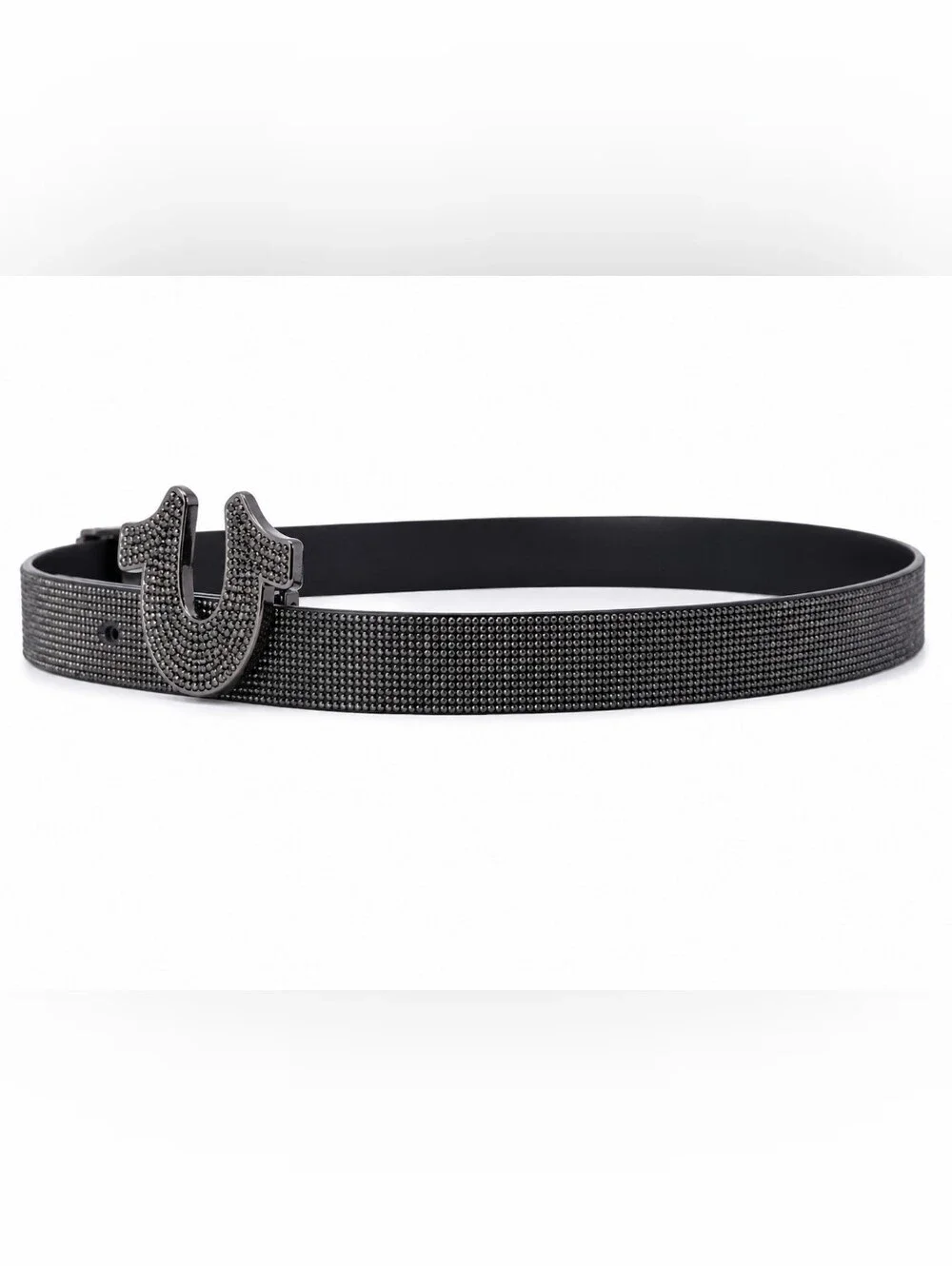 🆕️True Religion Crystal Rhinestone Belt Black Size S NWT